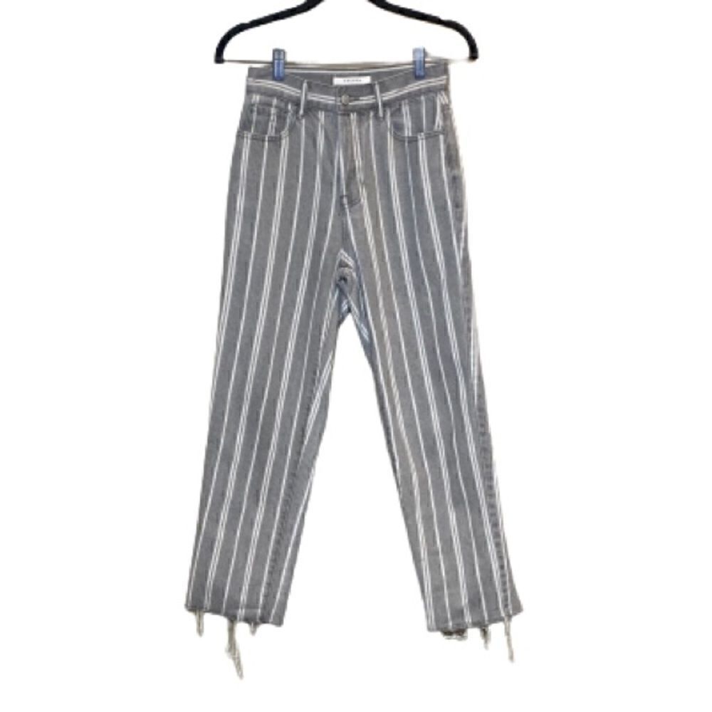 PacSun gray and white striped high rise straight jeans size 24